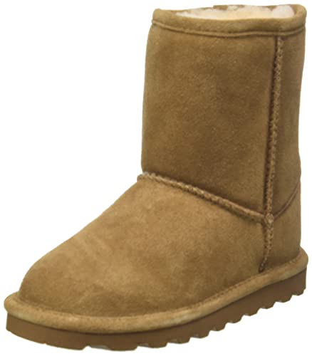 BEARPAW Elle Youth Hickory Size 4 | Youth's Boot Classic Suede | Youth's Slip On Boot | Comfortable Winter Boot