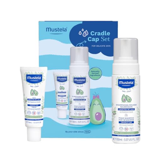Mustela Baby Cradle Cap Bundle - Natural Baby Shampoo & Cradle Cap Cream - with Natural Avocado - 2 Piece Set