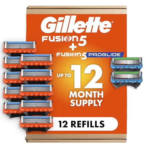Gillette Fusion5 Men's Razor Blade Refills, 10 Count + Fusion5 ProGlide Razor Blade Refills - 2 Count | One Pack of 12 Refills