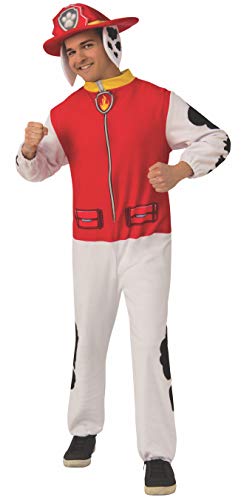 Rubie's Men's Paw Patrol Adult Marshall Costume Jumpsuit, Standard, As Shown,
