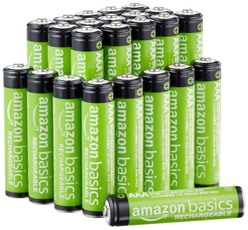 (-31%) Amazon Basics 24er-Pack wiederaufladbare AAA-NiMH-Leistungsbatterien, 800 mAh, 1,2 V, bis zu 1000x aufladbar, vorgeladen