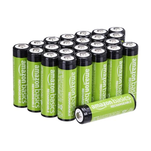 (-31%) Amazon Basics 24er-Pack wiederaufladbare AA-NiMH-Akkus, 2000 mAh, 1,2 V, bis zu 1000x aufladbar, vorgeladen
