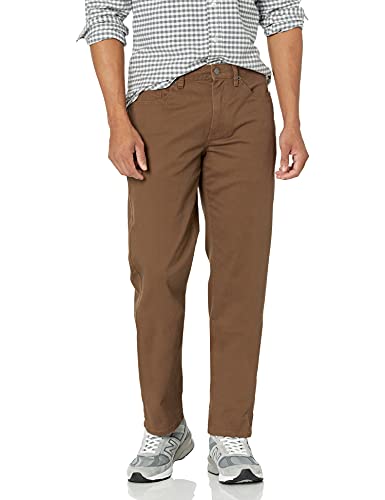 Amazon Essentials Men's Straight Fit 5-Pocket Stretch Twill Pants, Brown, 31W x 30L