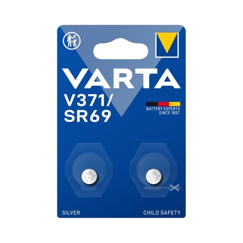 ⚡ BLITZDEAL (-78%) VARTA Batterien Knopfzellen V371/SR69, 2 Stück, Silver Coin, 1,55V, kindersichere Verpackung, für elektronische Kleingeräte - Uhren, Autoschlüssel, Fernbedienungen, Waagen, Made in Germany