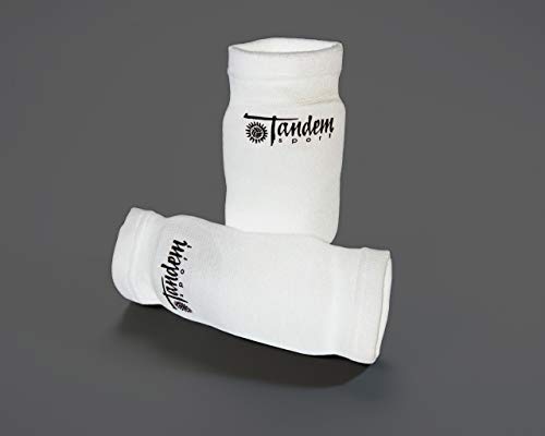 Tandem Sport Volleyball Elbow Pads - Volleyball Pads for Floor Burns and Bruises - Non-Bulky White Volleyball Elbow Pads