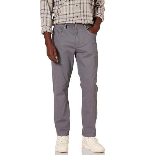 Amazon Essentials Men's Pants, Athletic-Fit, 5-Pocket Stretch, Twill Work, Big & Tall, Dark Grey, 32W x 32L