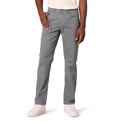 Amazon Essentials Men's Straight Fit 5-Pocket Stretch Twill Pants, Dark Grey, 36W x 30L