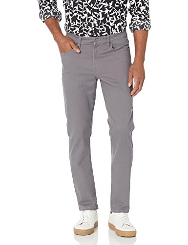 Amazon Essentials Men's Slim-Fit Pants, 5-Pocket Stretch Twill Design, Dark Grey, 32W x 30L