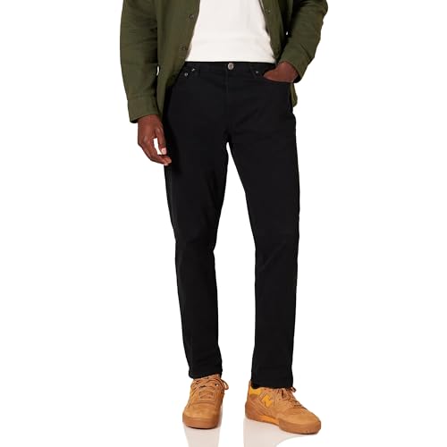 Amazon Essentials Men's Pants, Athletic-Fit, 5-Pocket Stretch, Twill Work, Big & Tall, Black, 32W x 32L