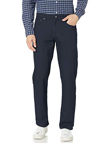 Amazon Essentials Men's Pants, Relaxed-Fit, 5-Pockets, Stretch Twill, Navy, 34W x 28L