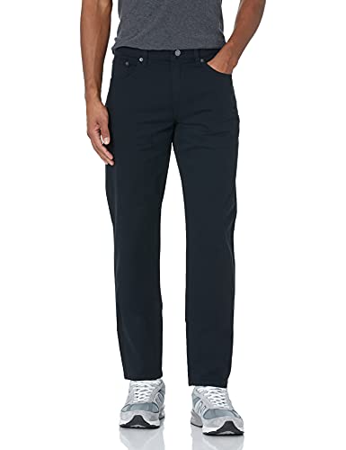 Amazon Essentials Men's Straight Fit 5-Pocket Stretch Twill Pants, Black, 38W x 32L