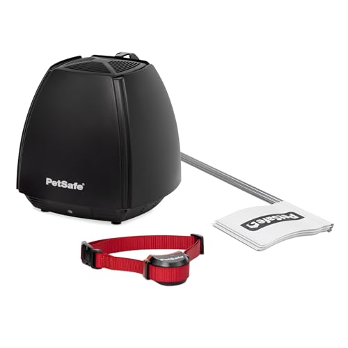 PetSafe Stay & Play Wireless Fence for Stubborn Dogs - America's Safest Wireless Pet Containment System - No Dig Electric Fence with Circular Boundary - Secure 3/4-Acre Yard - for Dogs 5lb+