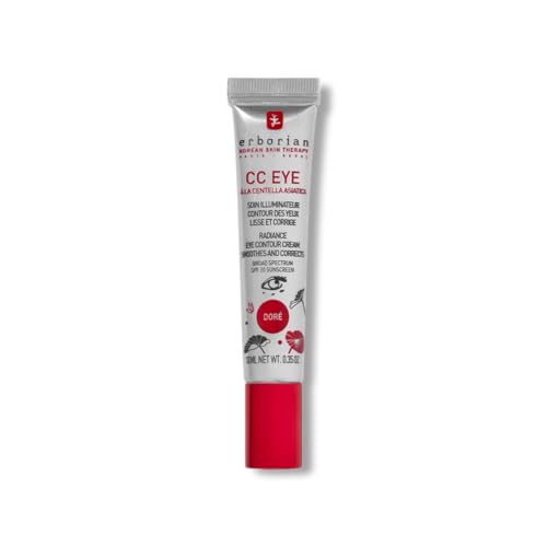 Erborian - CC Eye Cream with Centella Asiatica - Illuminating, Moisturizing and Correcting Tinted Eye Cream Doré/golden Shade SPF 20 - Smoothes and Corrects Dark Circles - 10 ml