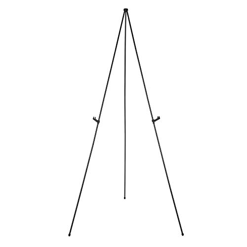 Amazon Basics Easel Display Stand, Instant Floor Poster, Lightweight, Collapsible and Portable with Tripod Base, Black Steel (supports 5 pounds)