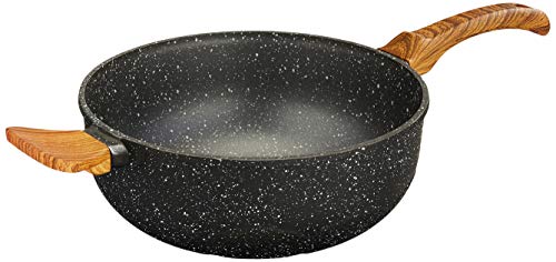 Amazon Brand - Solimo Die Cast Aluminium Non Stick Wok/Kadhai (25cm, 5 layer coating) Amazon Brand - Solimo Die Cast Aluminium Non Stick Wok/Kadhai (2