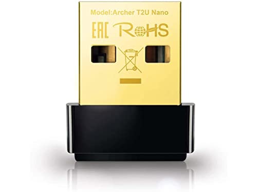 TP-Link Nano AC600 USB WiFi Adapter(Archer T2U Nano)- 2.4G/5G Dual Band Wireless Network Transceiver for PC Desktop, Travel Size, Supports Windows (11,10, 8.1, 8, 7, XP/Mac OS X 10.9-10.14)