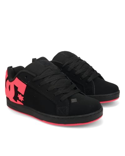 DC womens Court Graffik Skate Shoe, Black/Hot Pink, 8 US