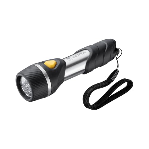 (-47%) VARTA Taschenlampe mit 5 LEDs inkl. 1x AA Batterien, Day Light Multi LED F10 Leuchte, Taschenleuchte mit Anhänger, Lampe ideal für Haushalt, Angeln, Garage, Notfall, Stromausfall, Outdoor