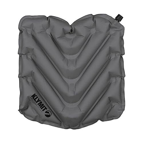 Klymit V Seat, Lightweight Inflatable Travel Cushion, Best for Camping, Bleachers, or Glassing Pad , Gray