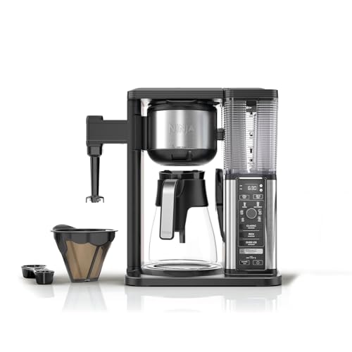 Ninja Specialty Coffee Maker, Hot & Iced Coffee, 6 Brew Styles, 8 Sizes, Small Cup to Travel Mug, 10-Cup Carafe, Fold-Away Frother, Permanent Filter, Removable Reservoir, Black, CM401