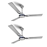 Longway Brezza 1200 mm 48 Antidust 400 RPM High Speed 3 Blade Ceiling Fan Silver BluePack of 2