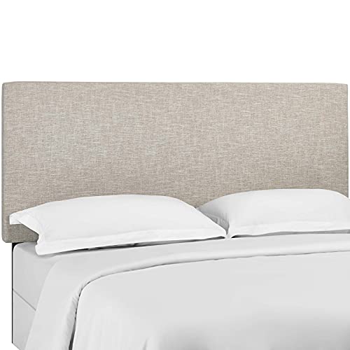 Modway Claire Linen Fabric Upholstered King and California King Headboard in BeigeAdjustable Threaded Bed Frame Anti-Sh