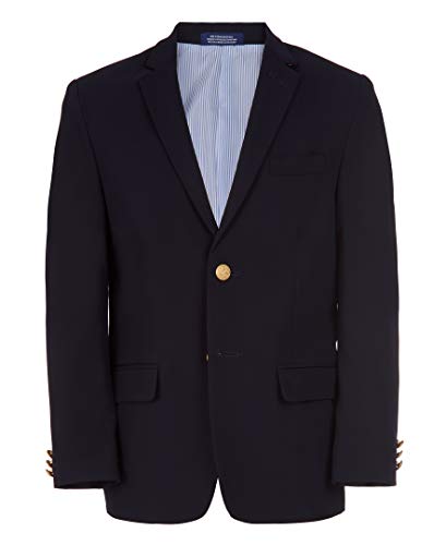IZOD Boys' Big Brass Button Blazer Jacket, Blue Indigo, 8