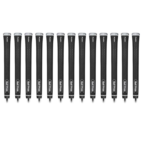 Golf Pride Tour Velvet Plus4 Golf Club Grip - Best All-Around Grip with Larger Lower Hand - Slip-Resistant Durable Rubber with Uniform Plus-Sign Texture - Midsize - 13 Pack