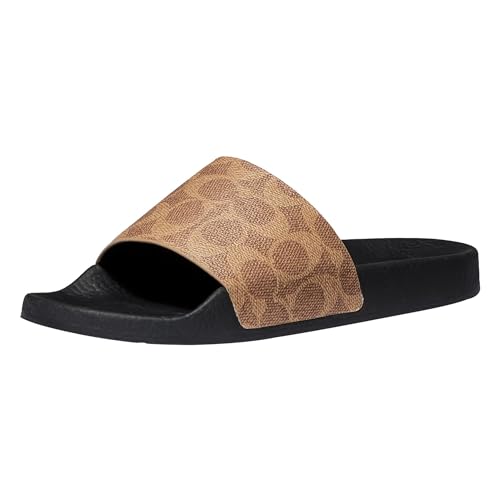 Coach, Udele Coated Canvas Slide, TAN, 9 B