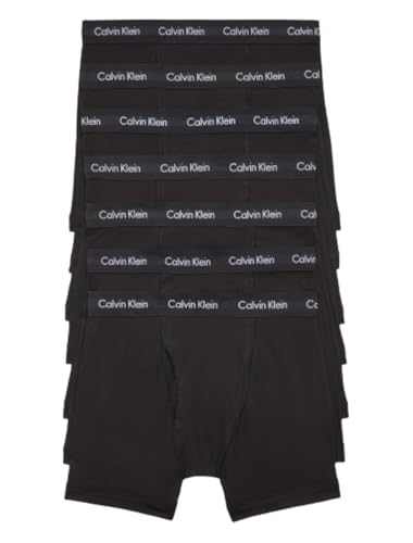 Calvin Klein Men's Cotton Stretch Megapack Boxer Briefs, Black (7 Pack), M