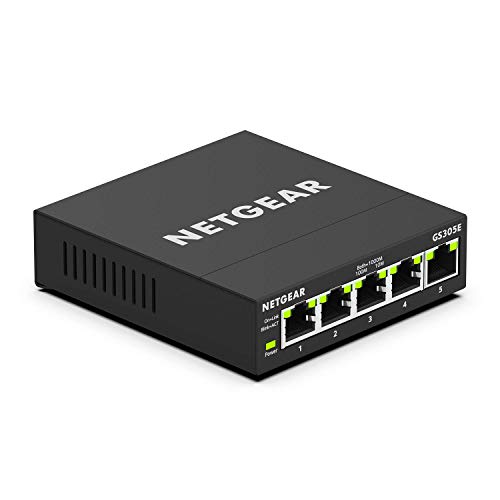 NETGEAR 5-Port Gigabit Ethernet Plus Switch (GS305E) Expert-Recommended Five-port network hub with
