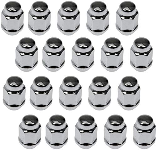 Dorman 711-265 Wheel Nut Chrome Acorn Bulge Seat 1/2-20 Compatible with Select Models, 20 Pack