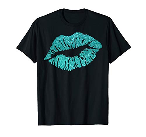 Kiss Lips Turquoise Blue Valentine's Day Sexy Love Vibe Gift T-Shirt