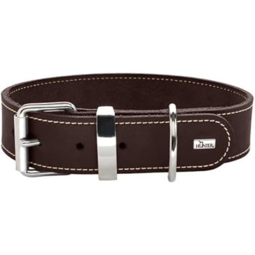 HUNTER Collar Aalborg Special, 30 67251 Soft genuine cow leather, dark brown