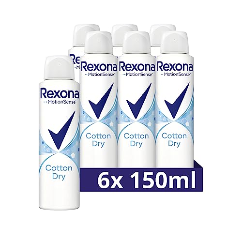 (-25%) Rexona Women Anti Transpirant Spray Cotton Dry Deospray mit 48 Stunden Schutz gegen Körpergeruch und Achselnässe mit Anti-Transpirant-Technologie 6x 150 ml