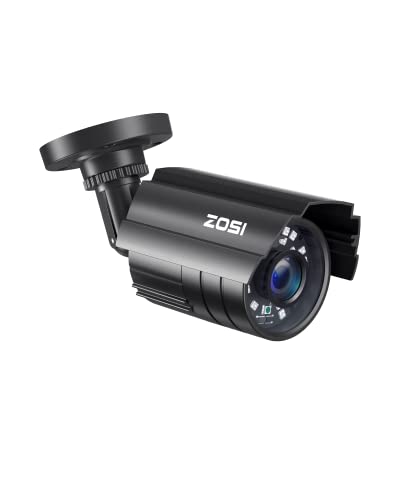 ZOSI 1080P HD TVI Security Camera for Home Office Surveillance CCTV System, 2MP Outdoor Indoor Weatherproof Bullet BNC Camera with Metal Housing, Night Vision, for 1080P/5MP/4K HD-TVI Analog DVR