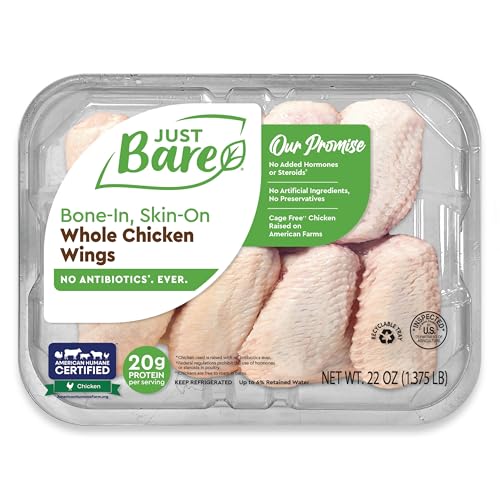 Just Bare® All Natural Fresh Chicken Whole Wings | Antibiotic Free | Bone-In | 1.375 LB