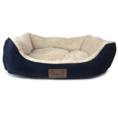 It's Bed Time Plush Dozer Rectangle Dog Bed, Blue, Small, 15cm X 55cm X 45cm - Breathable...