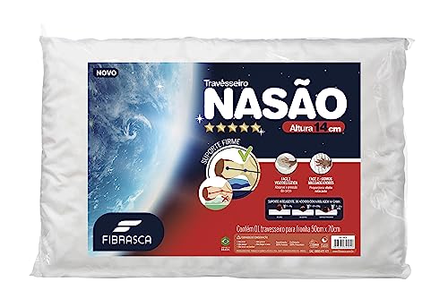 Travesseiro Nasa Alto - Nasão - Ideal P/fronhas 50x70cm - Fibrasca, Branco
