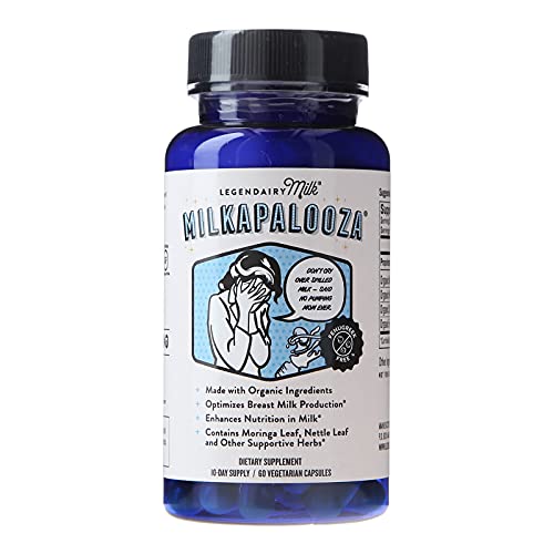 Legendairy Milk Milkapalooza Lactation Supplement for Breastfeeding Moms, Increase Breast Milk Supply with Organic Moringa, Fennel, Nettle, & Shatavari, Vegan Postpartum Essentials Fenugreek-Free 60ct