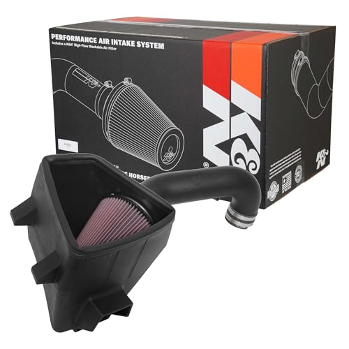 K&N Cold Air Intake System: High-Flow Air Filter, Increase Performance & Towing: Compatible with 2019-2024 RAM 1500, 63-1578