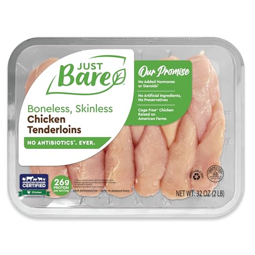 Just Bare® Natural Fresh Chicken Tenders | Family Pack | No Antibiotics Ever | Boneless | Skinless | 2.0 LB