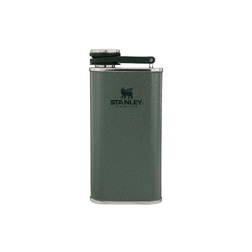 (-37%) STANLEY 1913 Classic Wide Mouth Flask 236ml Mit Never-Lose Kappe - Edelstahl Flachmann Mit Weiter Öffnung Zum Einfachen Befüllen Und Einschenken - BPA-Frei - Hammertone Green