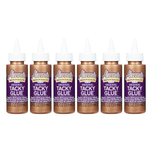 Aleene's Original 6-Pack, America's Favorite Tacky Glue, 2 FL OZ - 6 Pack, Ideal for Slime, Crafts and School Projects