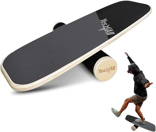 Yes4All Balance Board, Surf Balance Board Trainer For Adults With Adjustable Stoppers, Improve Balance, Agility & Core Strength