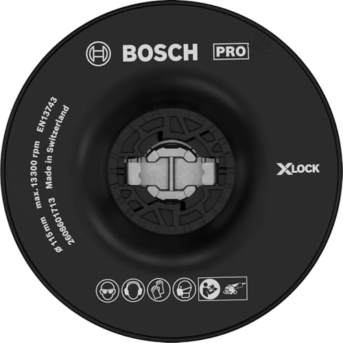 Bosch 1x PRO Backing Pad for Small Angle Grinders, X-Lock, Hard (Ø 115 mm, Professional Accessory Small Angle Grinder)