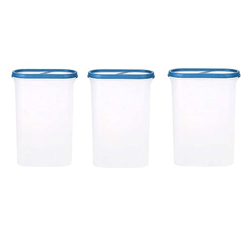SIMPARTE 360° AirTight Kitchen Storage Container Set for Rice|Dal|Atta|Flour|Cereals|Pulses|Snacks, Stackable|BPA Free|Modular Design|Set of 3 (2400 m