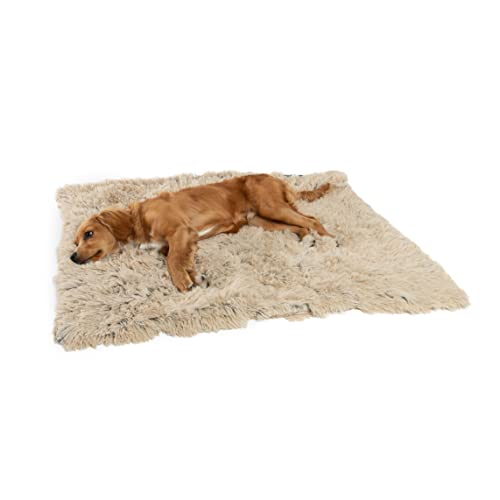 Best Friends by Sheri Calming Shag Dog Blanket – Ultra Soft Faux Fur Pet Throw, Anxiety-Relief, Lightweight Warm Bed Cover for Dogs and Cats, Machine Washable, Taupe, 30" x 40"