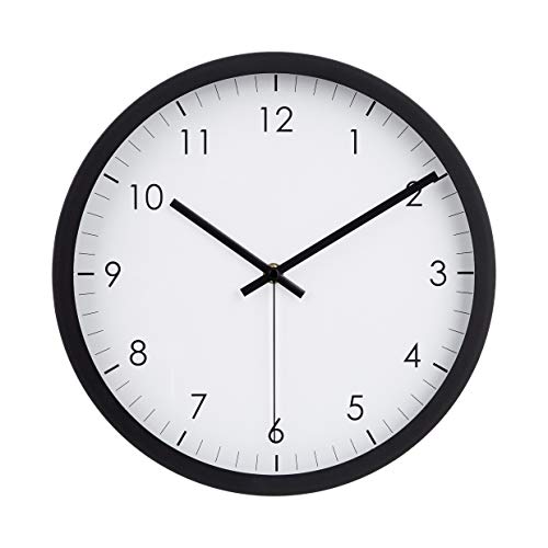 Amazon Basics Classic 12", Easy to Read, Silent Non Ticking, Battery Operated, Round Wall Clock, BlackSeiko Wall C