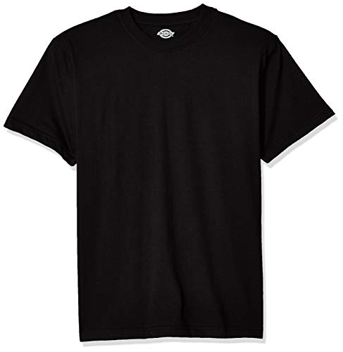 Dickies mens Short Sleeve Heavyweight Crew Neck Work Utility T Shirt, Black, Large US